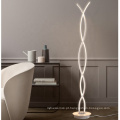 Luminária de pé LED linear dupla espiral contemporânea morden art alumínio
